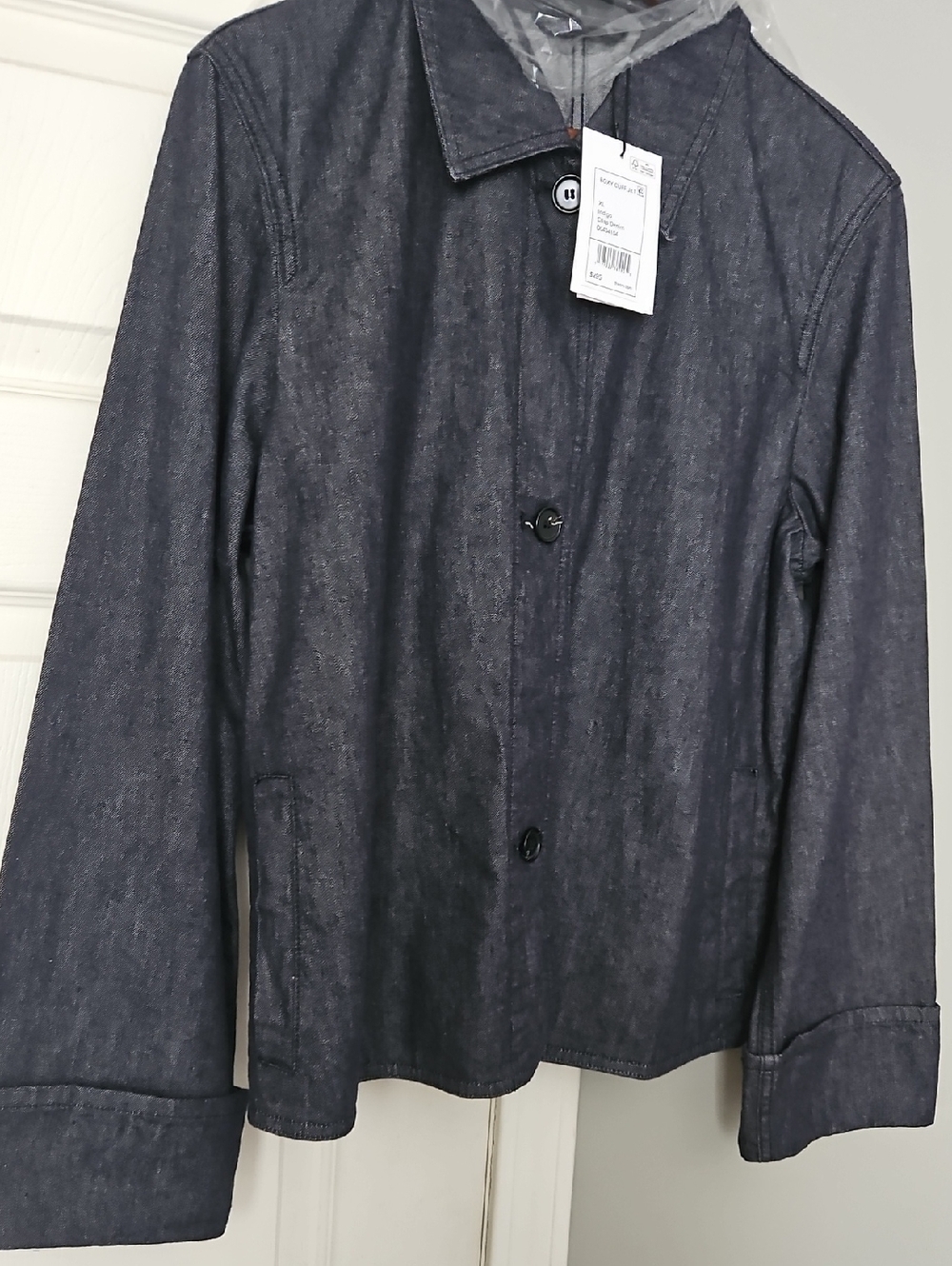 Cuffed Jacket in Crisp Denim - Picture 3 of 4